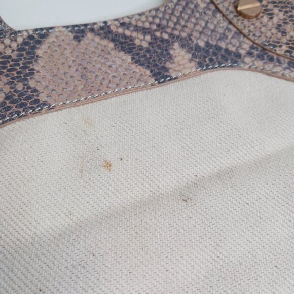 Foly + Corina Women's Crossbody Bag Snake Skin Leather Cream - Picture 3 of 13